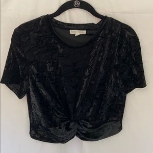 Velvet Knotted front crop top